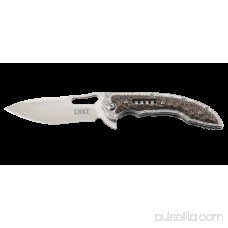CRKT Fossil 5460 Compact Folding Knife with 3.41 Plain Edge Blade and Brown & Black G-10 Handle Scales 554373615